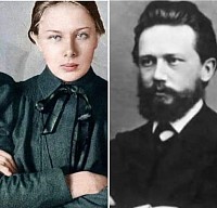 الموسيقار والفنان العالمي الشهير  تشايكوفسكي ومحبوبته ناديجدا